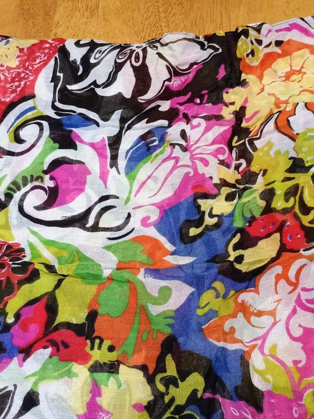 Bright Floral Vintage Scarf